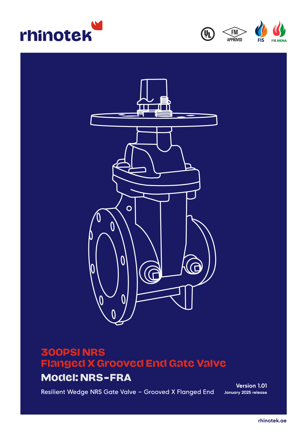 300PSI NRS Flanged X Grooved End Gate Valve