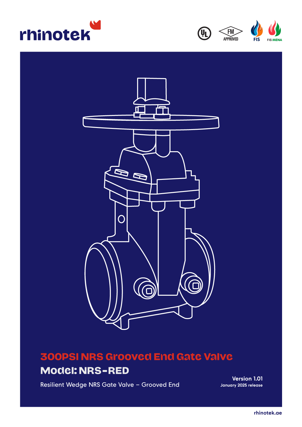 300PSI NRS Grooved End Gate Valve