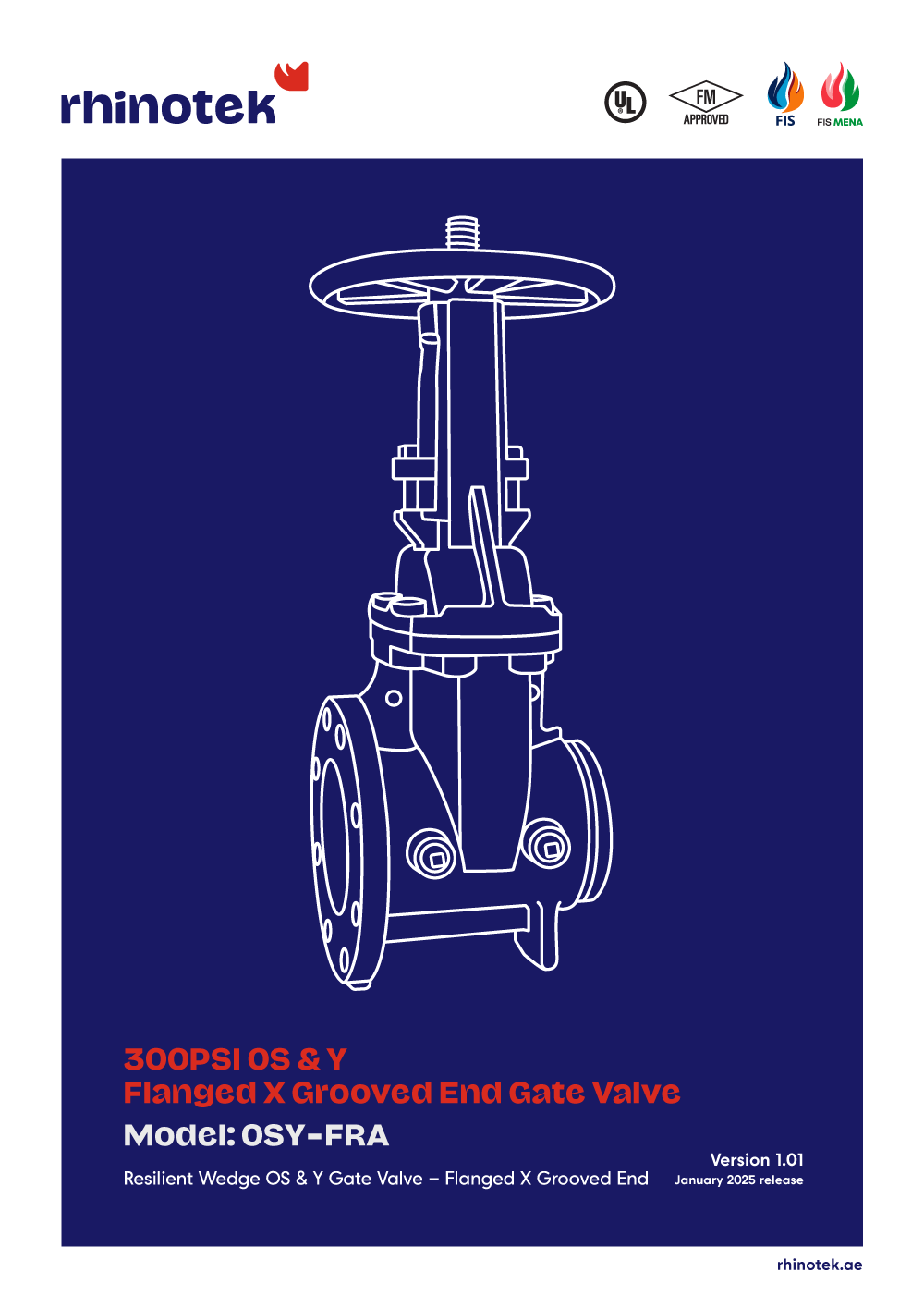 300PSI OS & Y Flanged X Grooved End Gate Valve