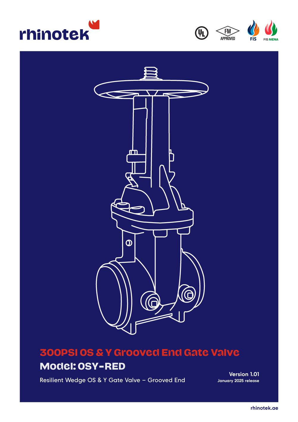300PSI OS & Y Grooved End Gate Valve